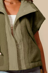SO ME Over Sized Soft Sherpa Fur Sleeveless Vest Jacket OutfitFlow